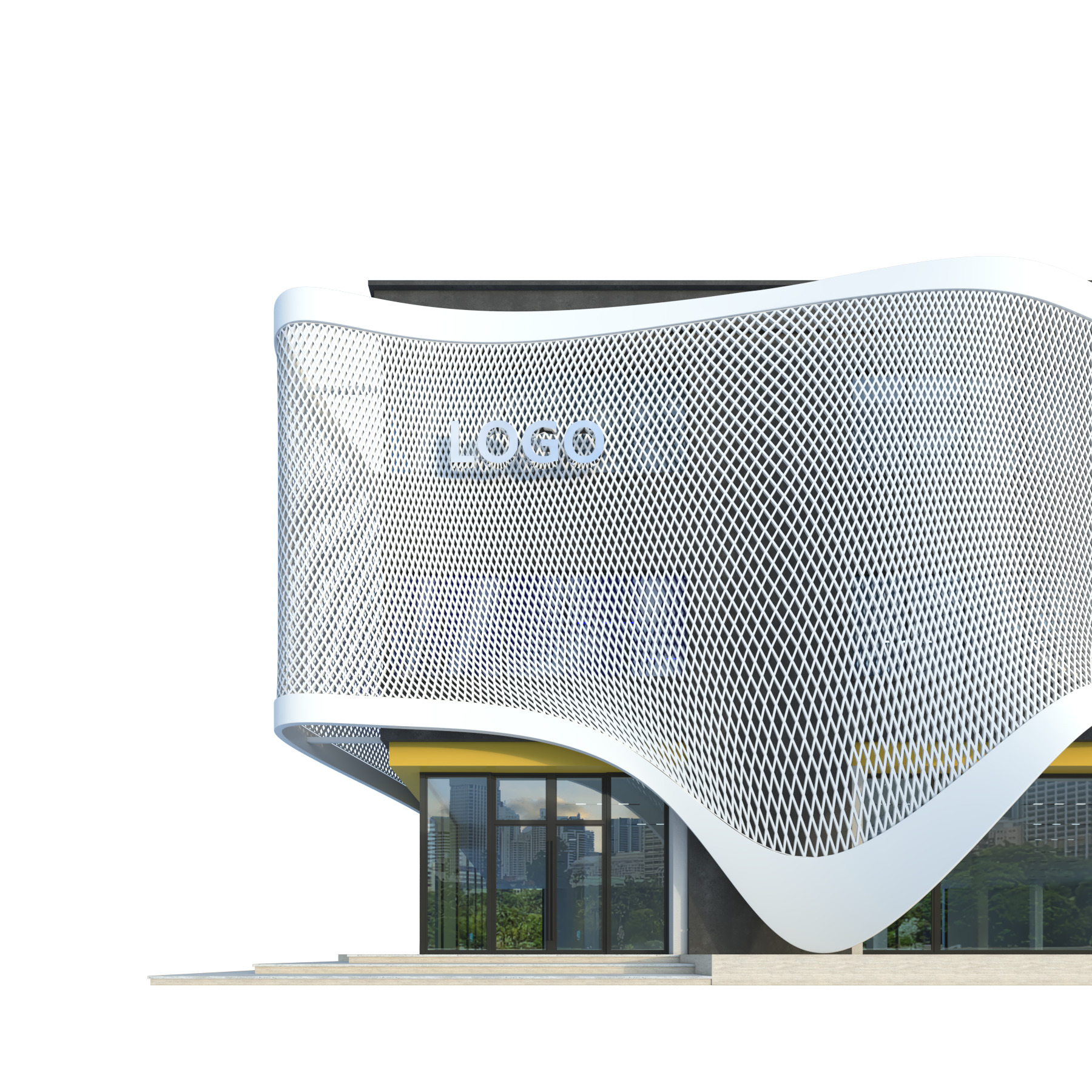 Modern Commercial Building No4 3D model_9