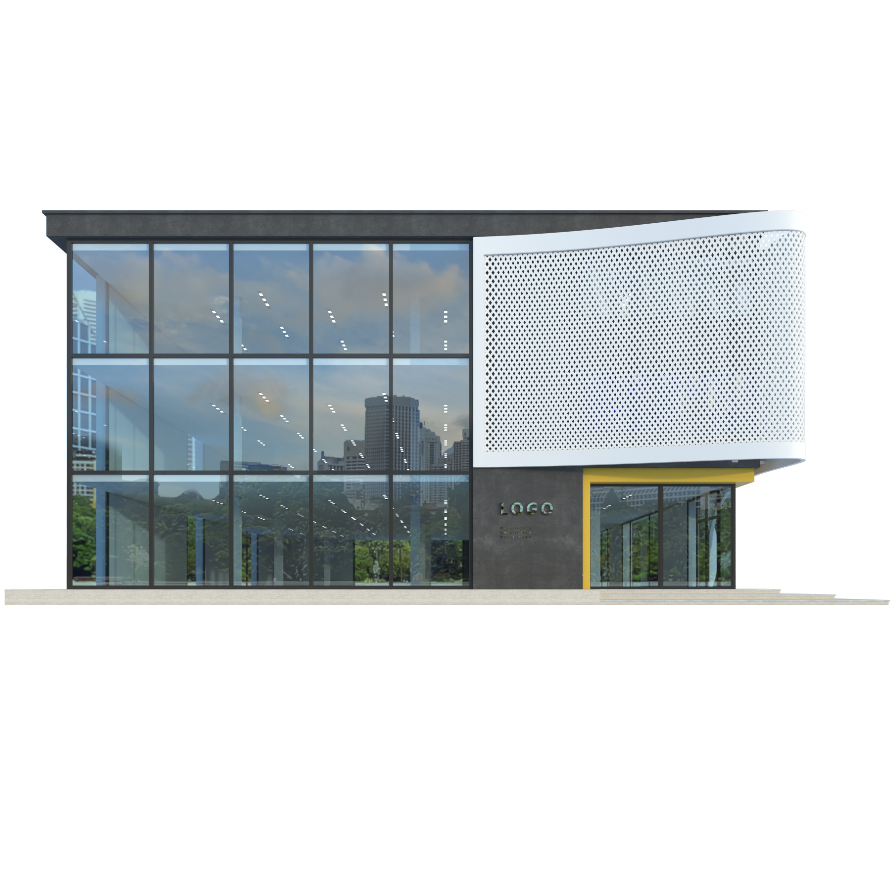 Modern Commercial Building No4 3D model_7