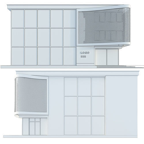Modern Commercial Building No4 3D model 7
