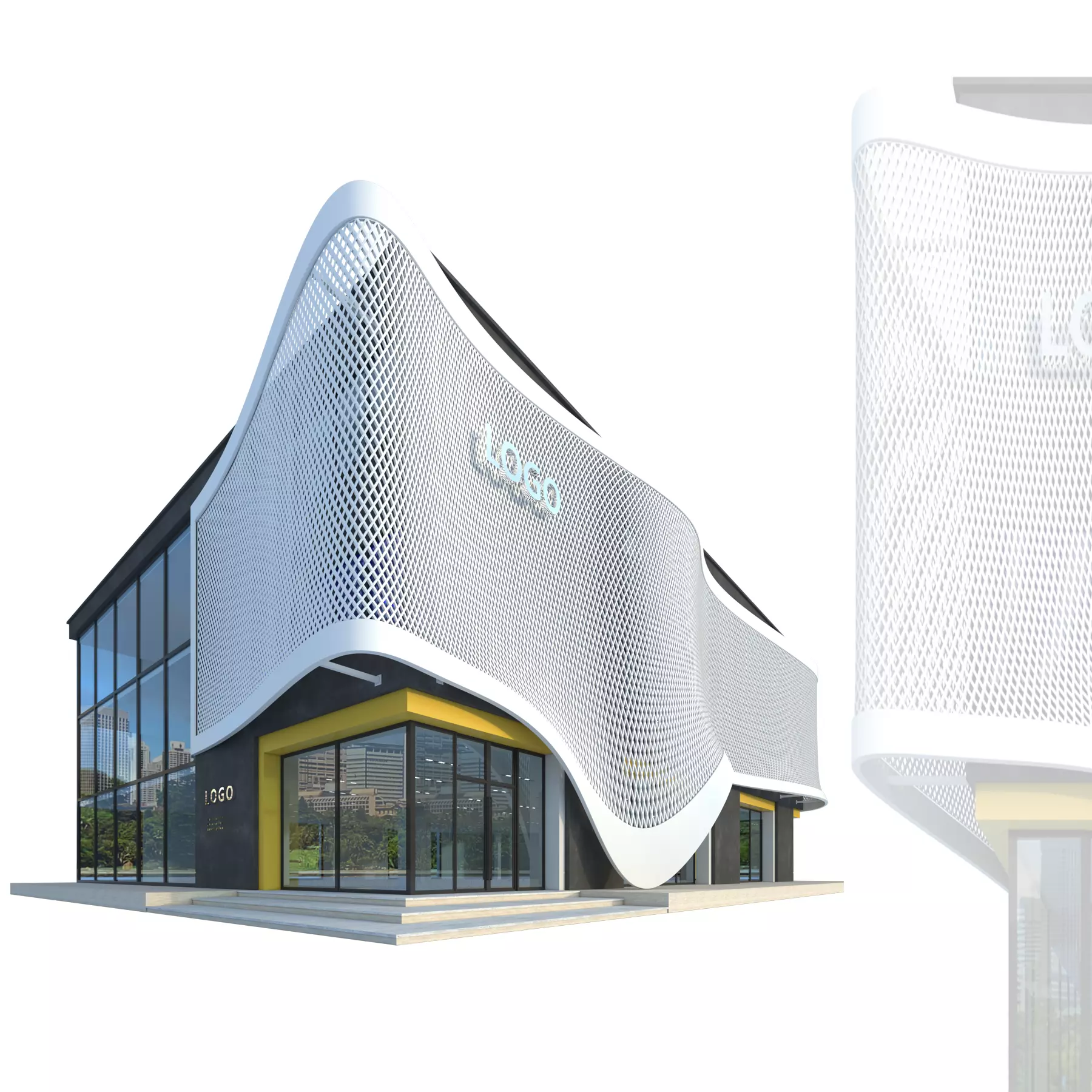 Modern Commercial Building No4 3D model_0