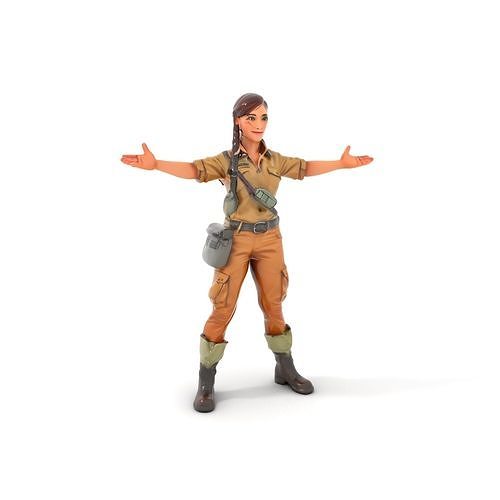 Explorer Character Rigged and Animated with Adventure Outfit Low-poly 3D model