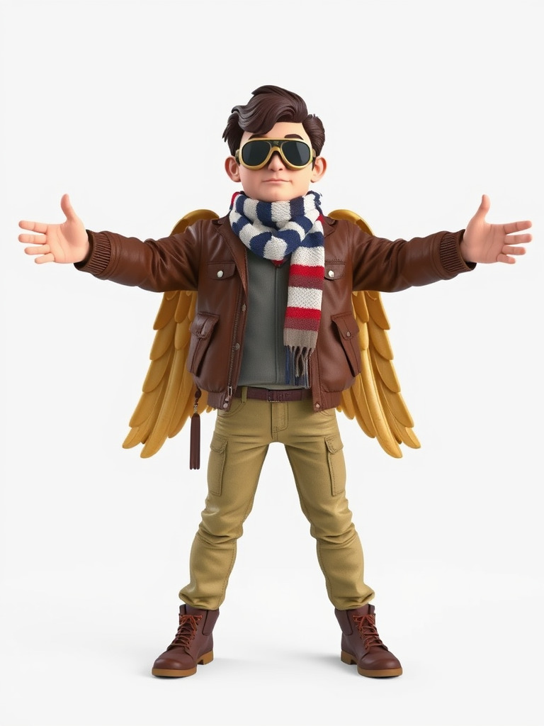 Adventurous Aviator Boy Rigged and Animated D Model Low-poly 3D model_2