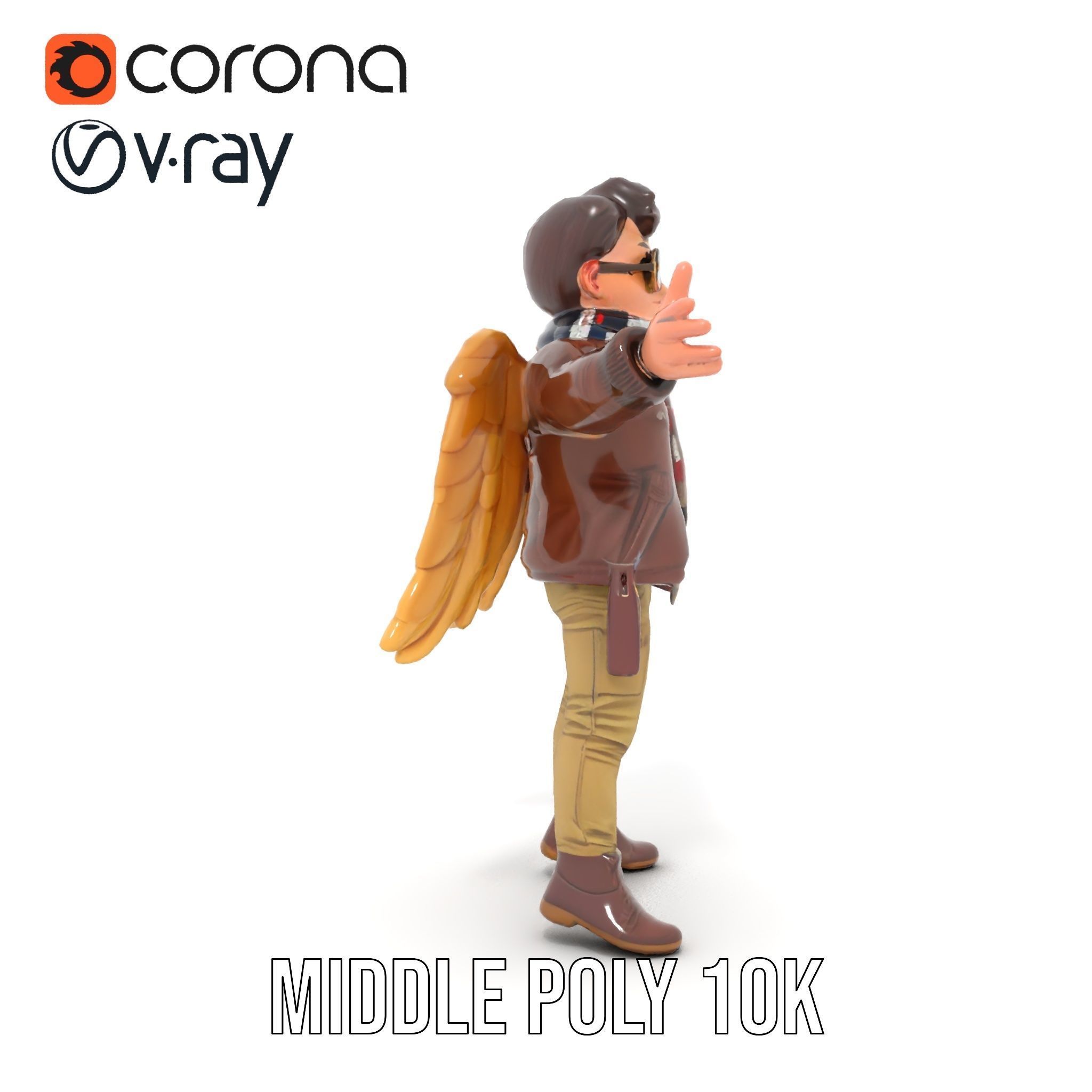 Adventurous Aviator Boy Rigged and Animated D Model Low-poly 3D model_21