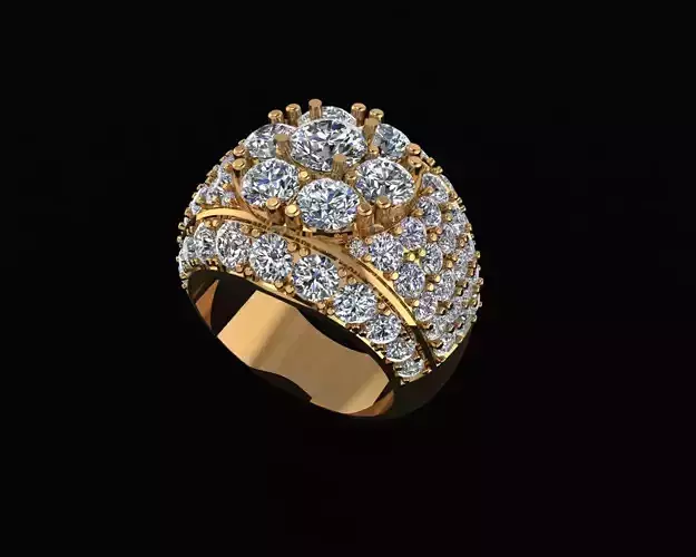 Modern 3D Ring Model for Jewelry  Code R4 V