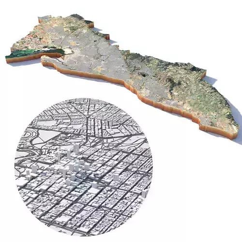 Adelaide city in Australia 3D model