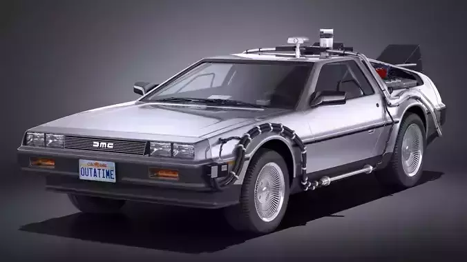 DeLorean DMC-12 Back To The Future episode 1 VRAY 3D model