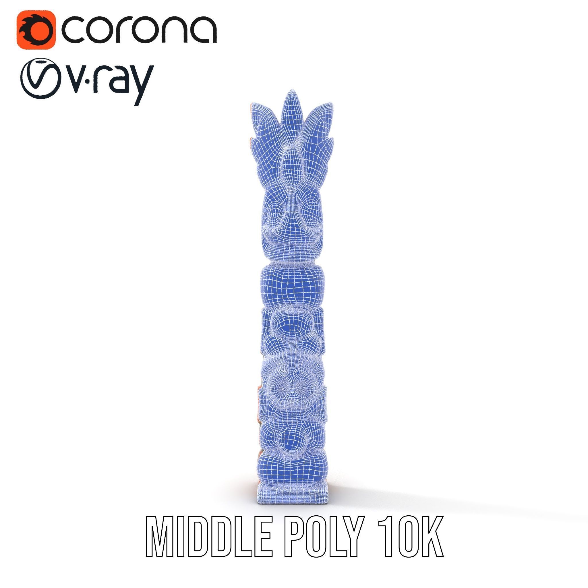 Totem Pole D Model Pack for Cultural and Artistic Renderings Low-poly 3D model_27