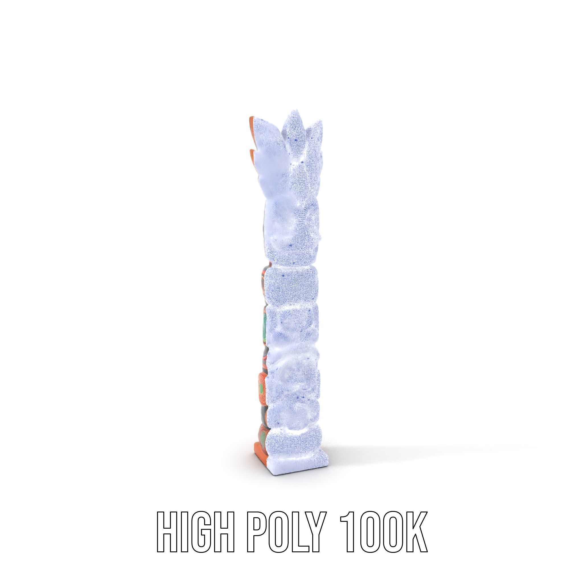 Totem Pole D Model Pack for Cultural and Artistic Renderings Low-poly 3D model_4
