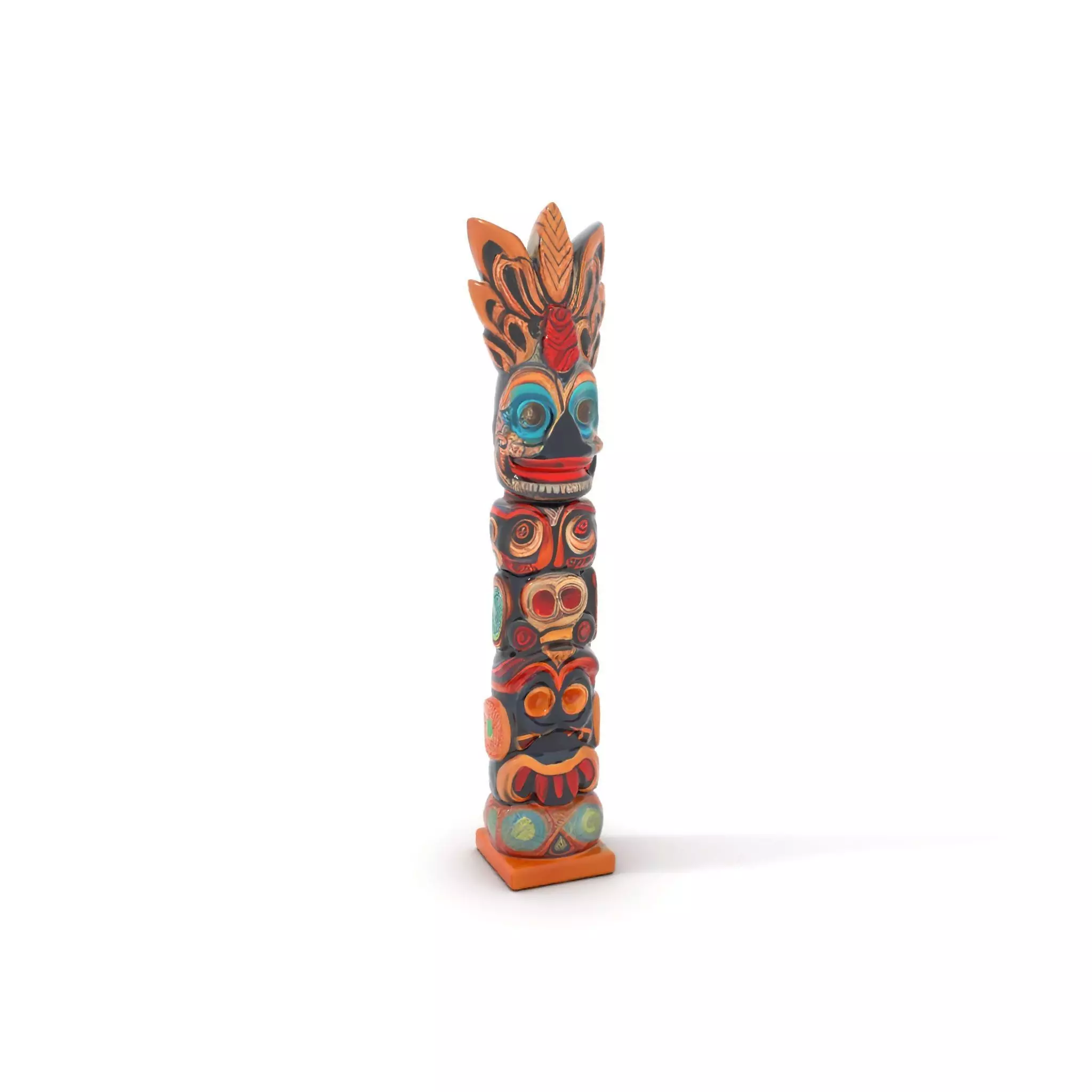 Totem Pole D Model Pack for Cultural and Artistic Renderings Low-poly 3D model_0