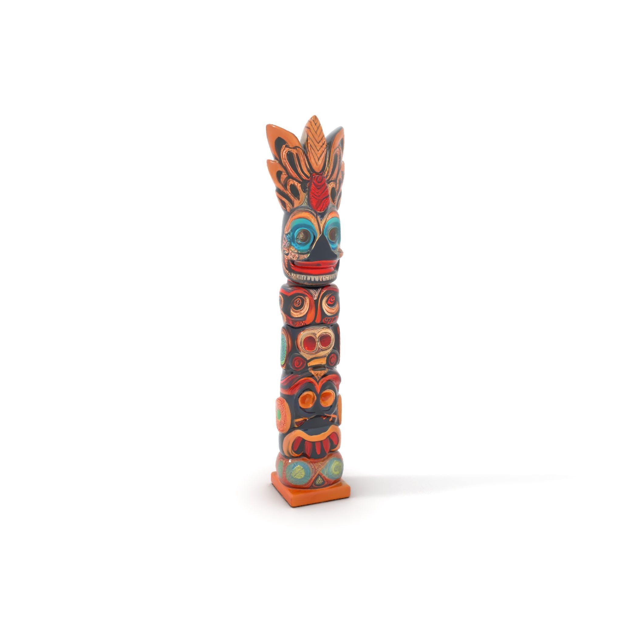 Totem Pole D Model Pack for Cultural and Artistic Renderings Low-poly 3D model_5