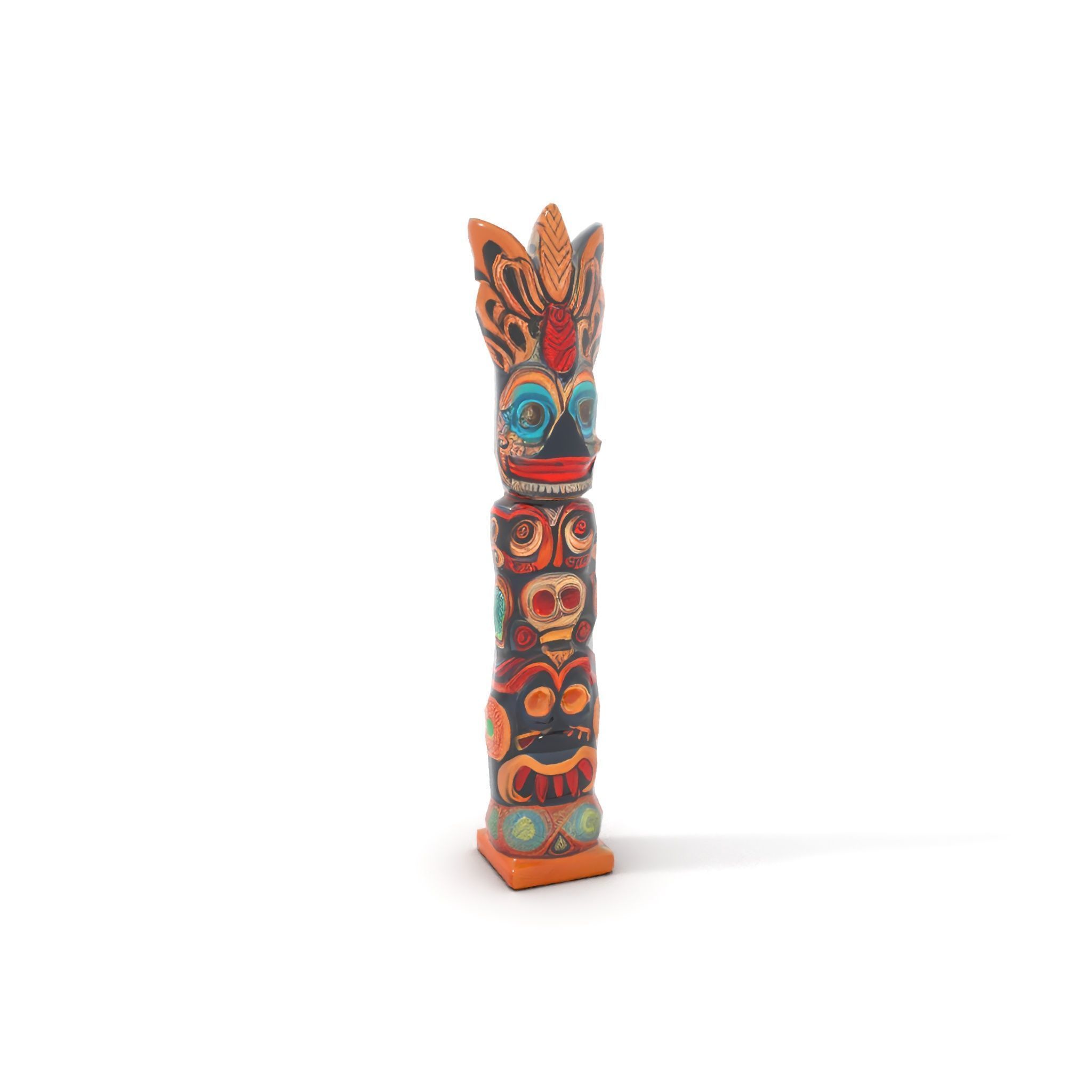 Totem Pole D Model Pack for Cultural and Artistic Renderings Low-poly 3D model_12