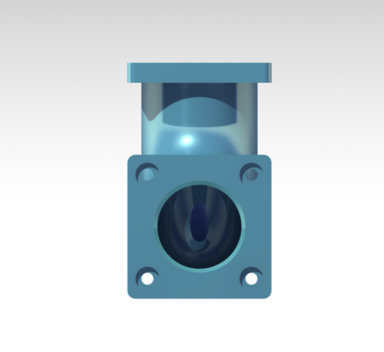 Flanged 90 Degree Elbow CAD Model  CATIA STEP IGES STL 3D print model_3