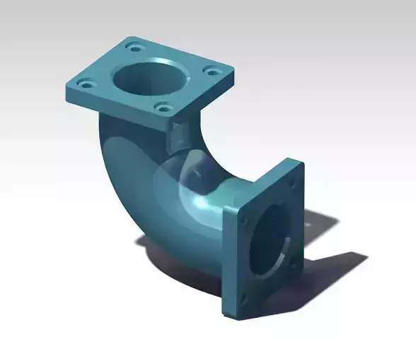 Flanged 90 Degree Elbow CAD Model  CATIA STEP IGES STL