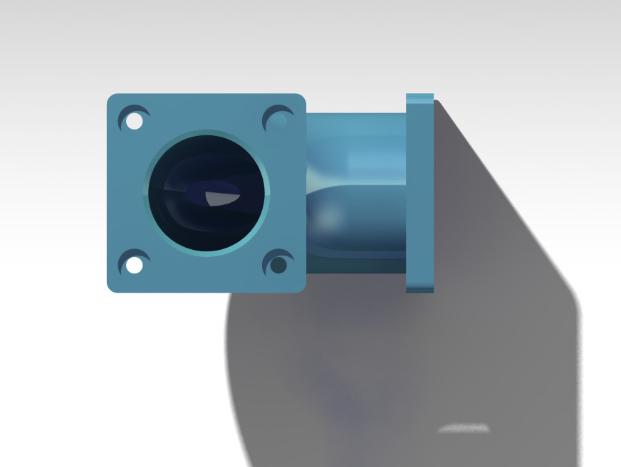 Flanged 90 Degree Elbow CAD Model  CATIA STEP IGES STL 3D print model_4