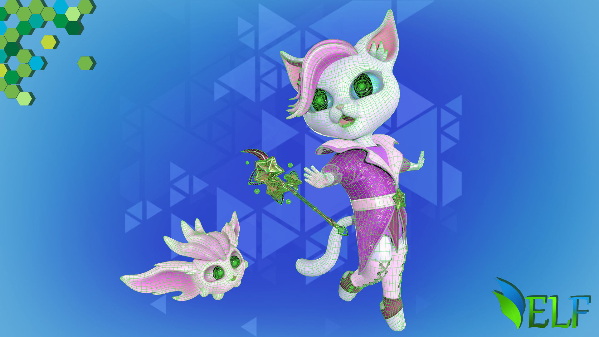 Cat Mystic 005 Low-poly 3D model_5