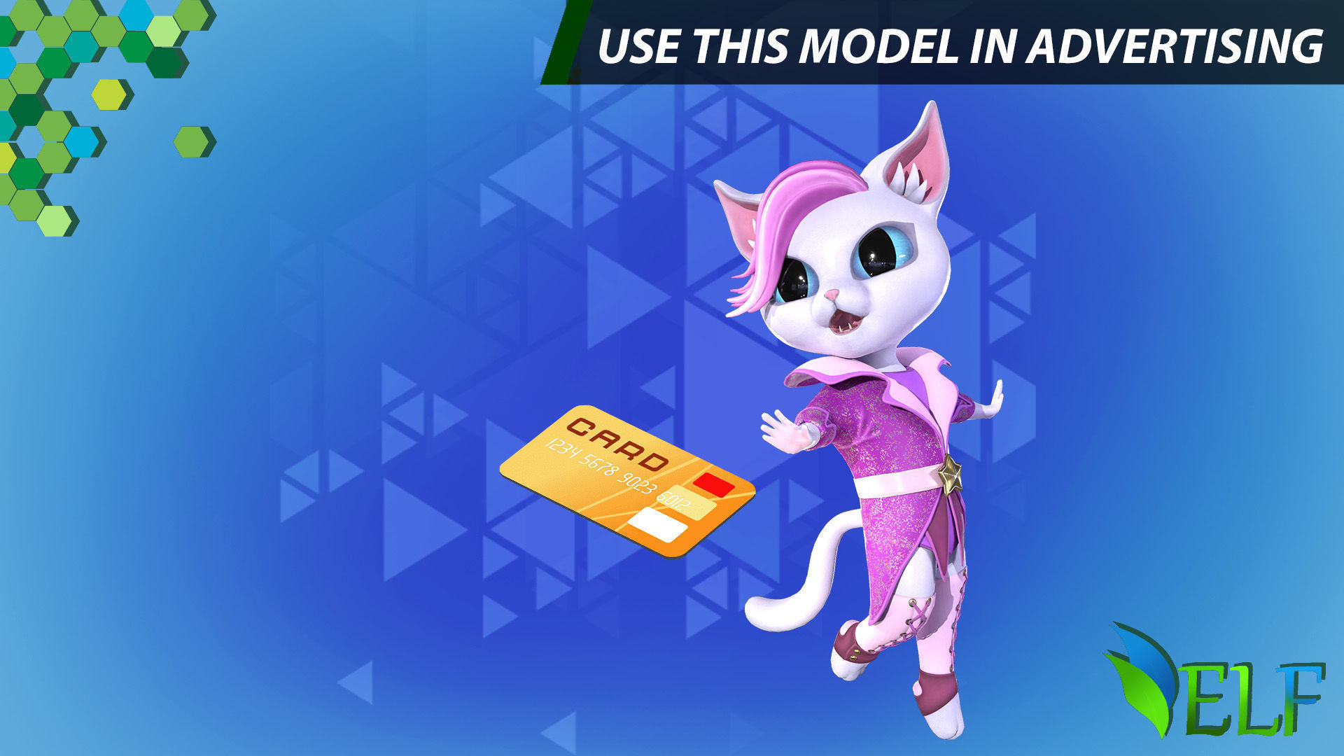 Cat Mystic 005 Low-poly 3D model_7