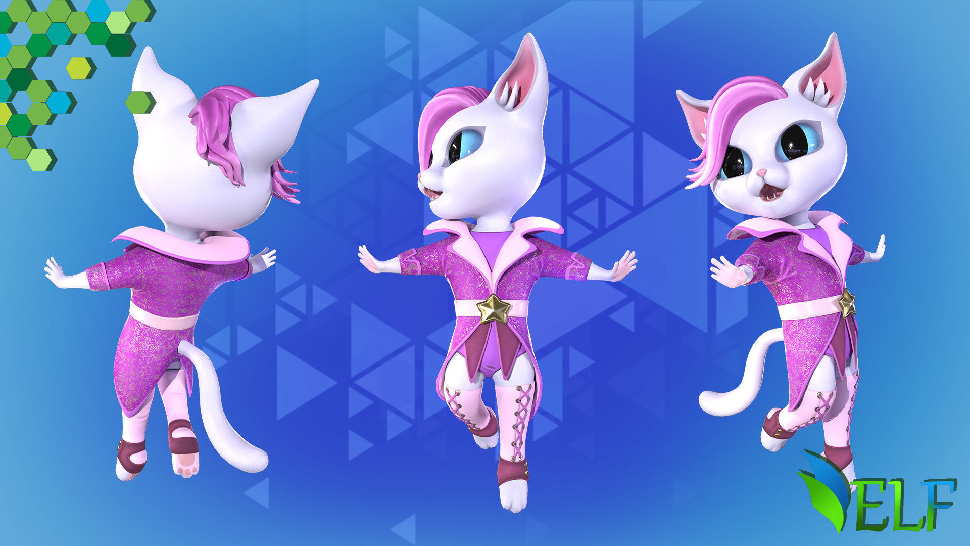 Cat Mystic 005 Low-poly 3D model_6