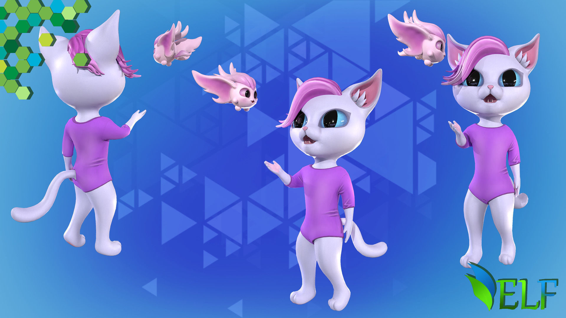 Cat Mystic 005 Low-poly 3D model_12
