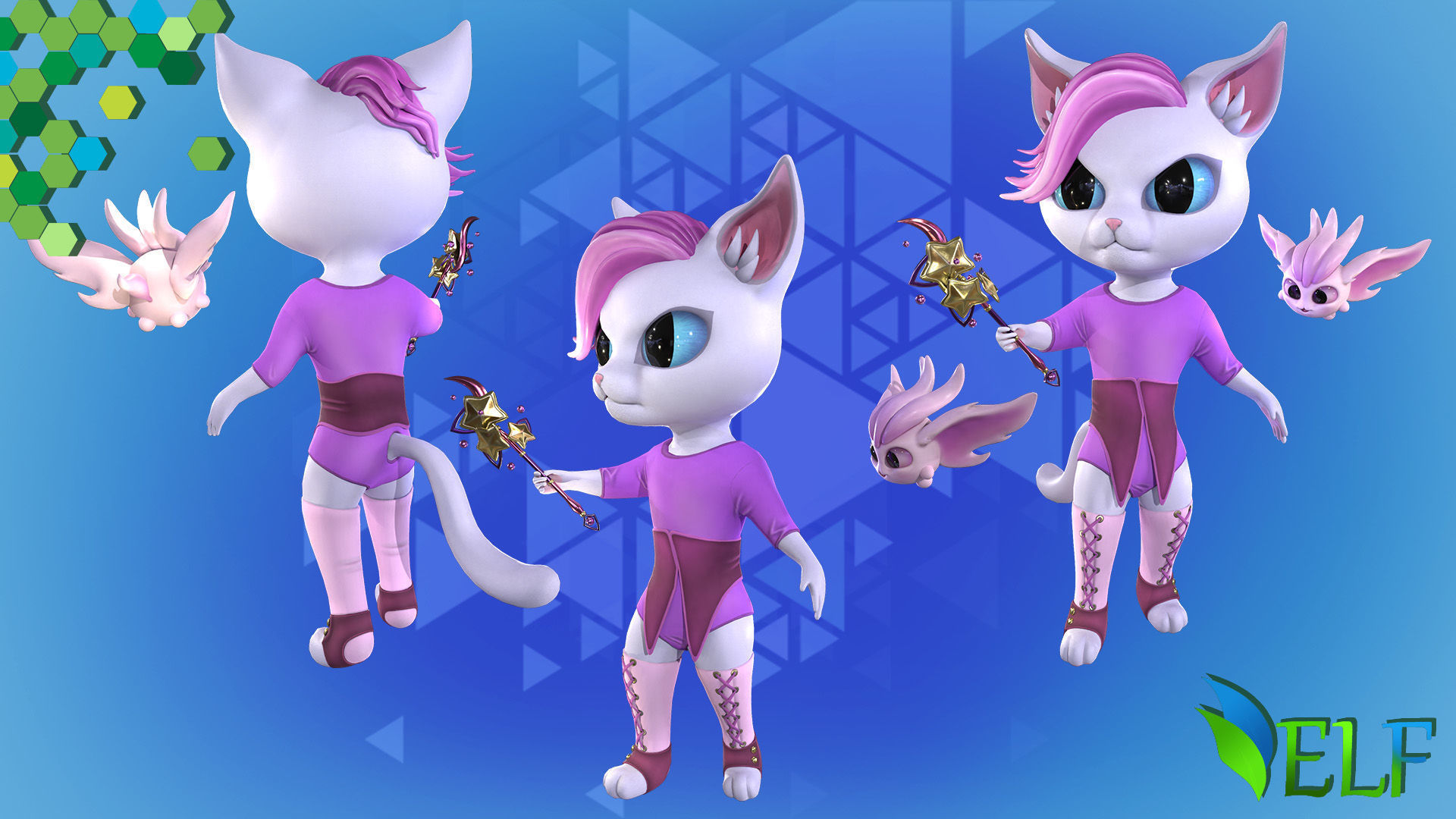 Cat Mystic 005 Low-poly 3D model_11