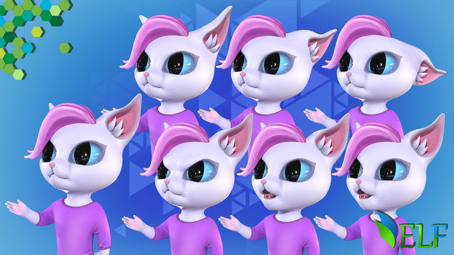 Cat Mystic 005 Low-poly 3D model_14