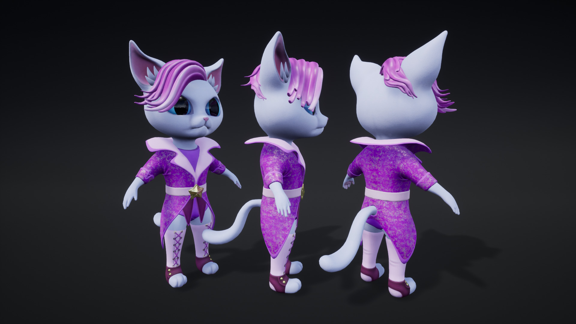 Cat Mystic 005 Low-poly 3D model_15