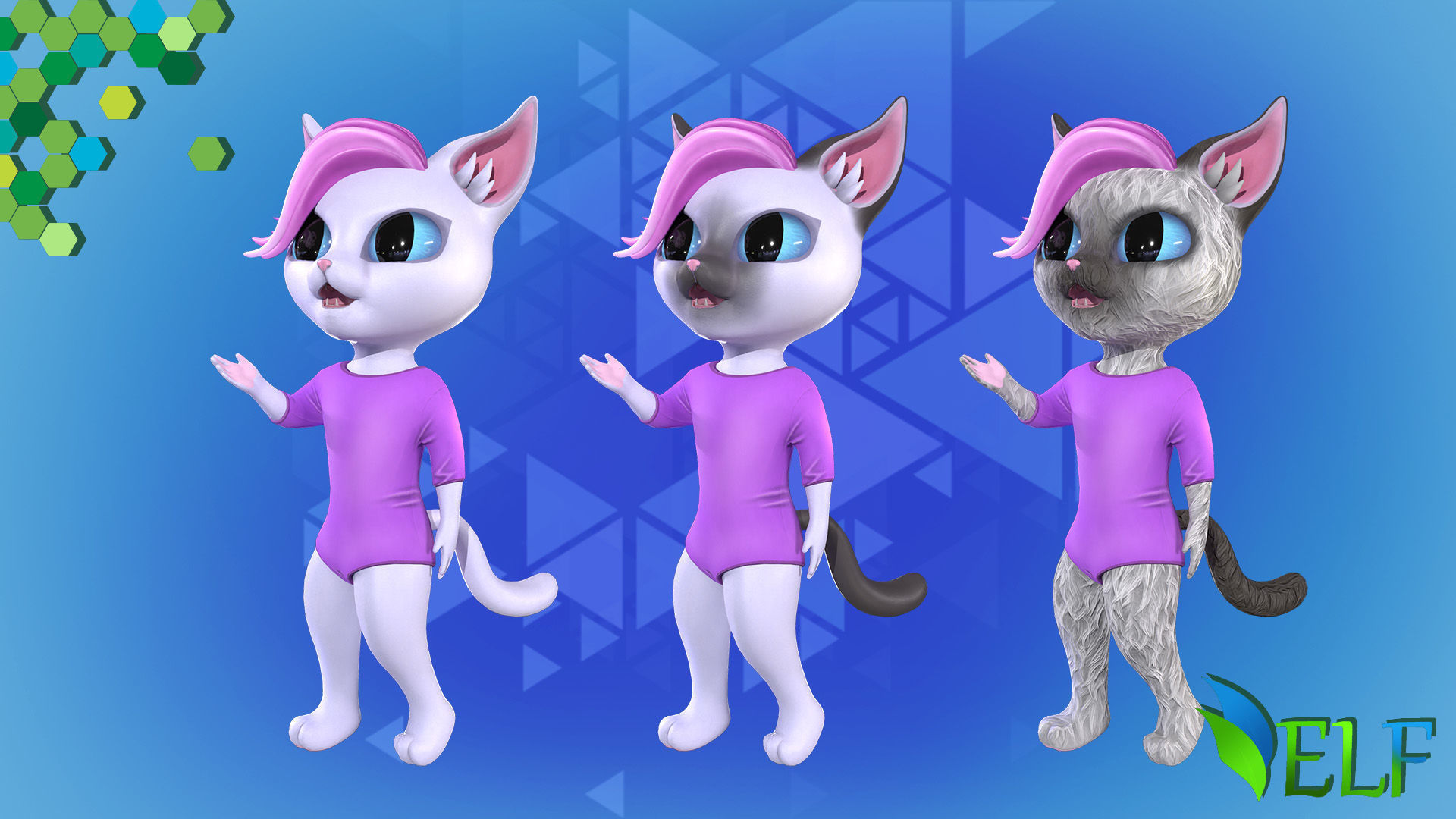 Cat Mystic 005 Low-poly 3D model_13