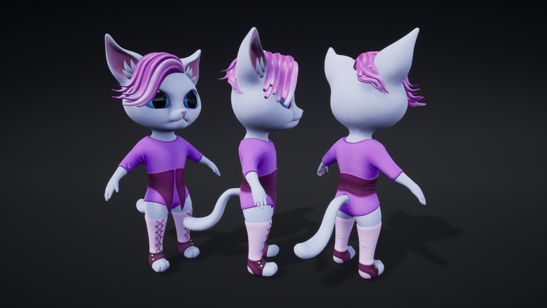 Cat Mystic 005 Low-poly 3D model_16