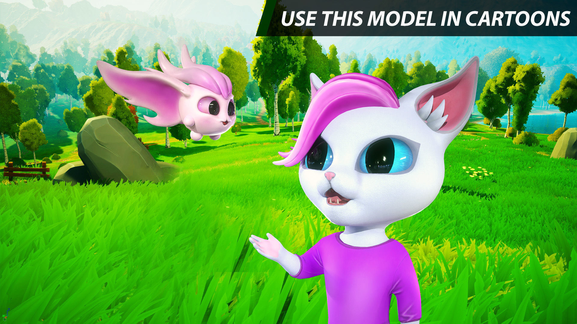 Cat Mystic 005 Low-poly 3D model_8