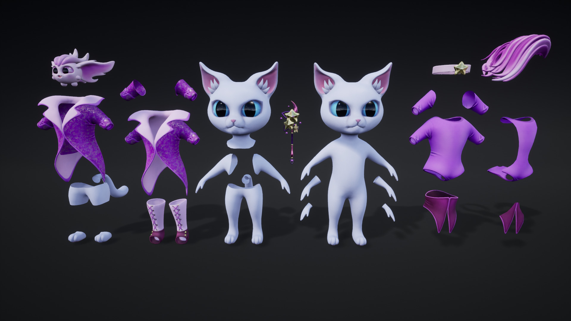 Cat Mystic 005 Low-poly 3D model_18