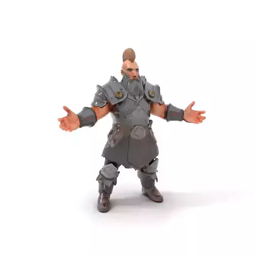 Warrior Character Rigged and Animated with Armor and Mohawk