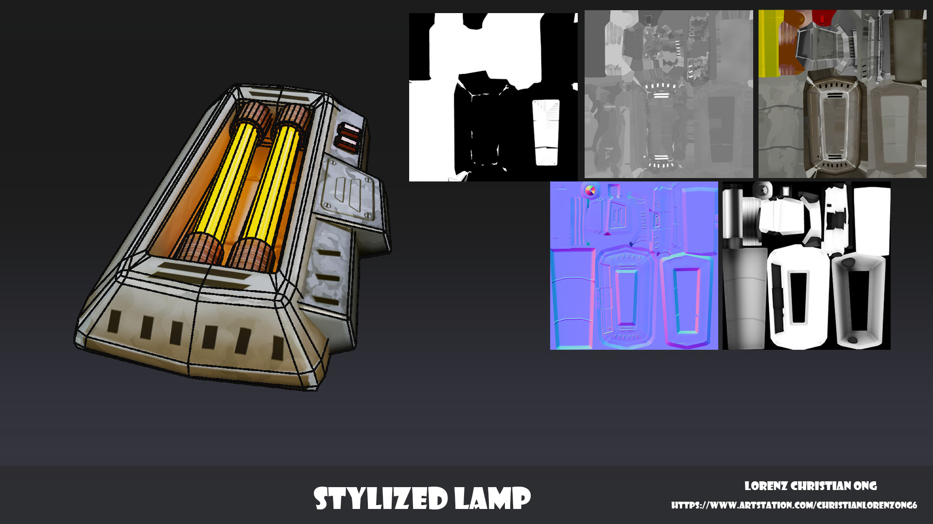 Stylized Lamp Low-poly 3D model_2
