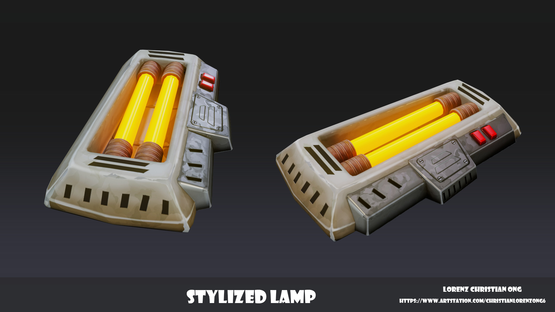 Stylized Lamp Low-poly 3D model_1