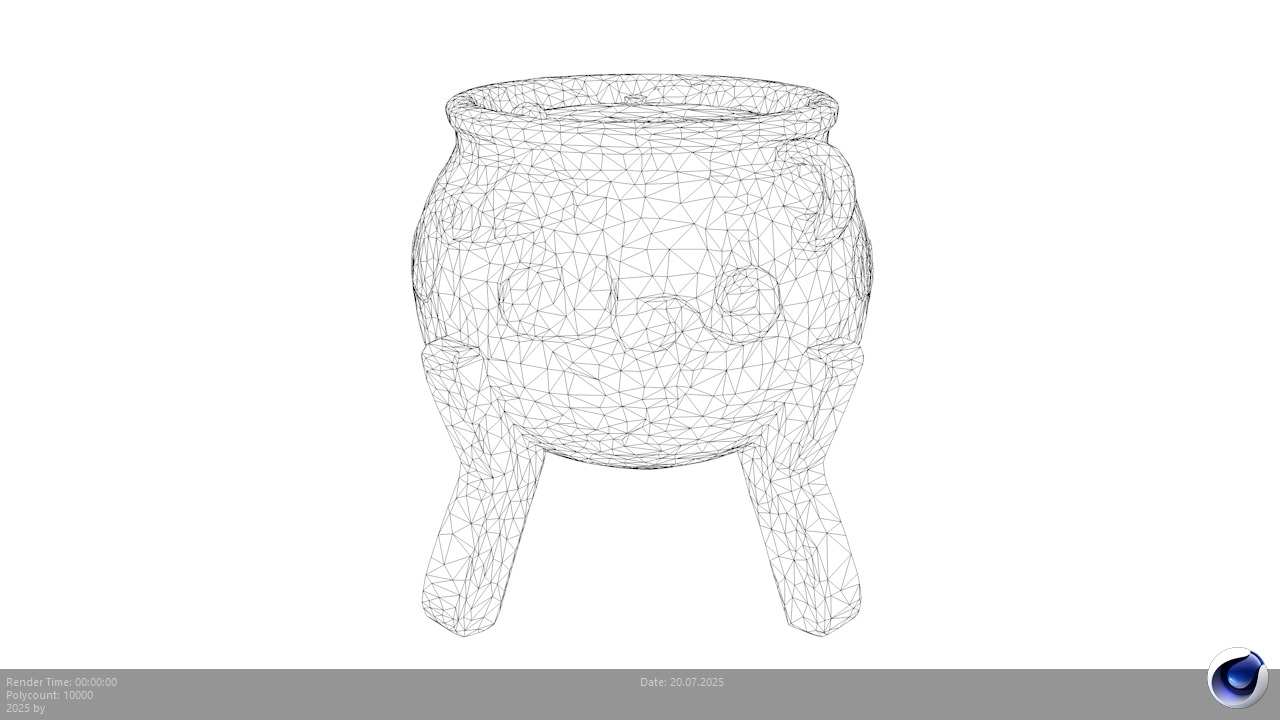 Low Poly Stylized Poison Cauldron Low-poly 3D model_3