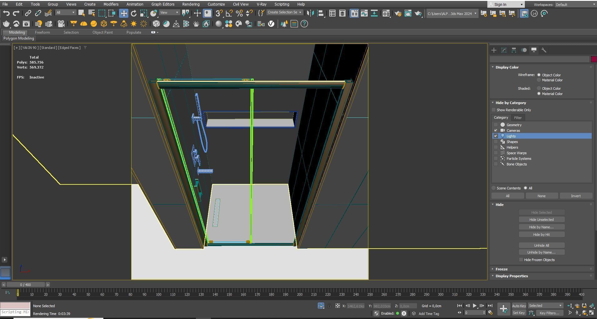 Shower Cabin 2 Low-poly 3D model_7