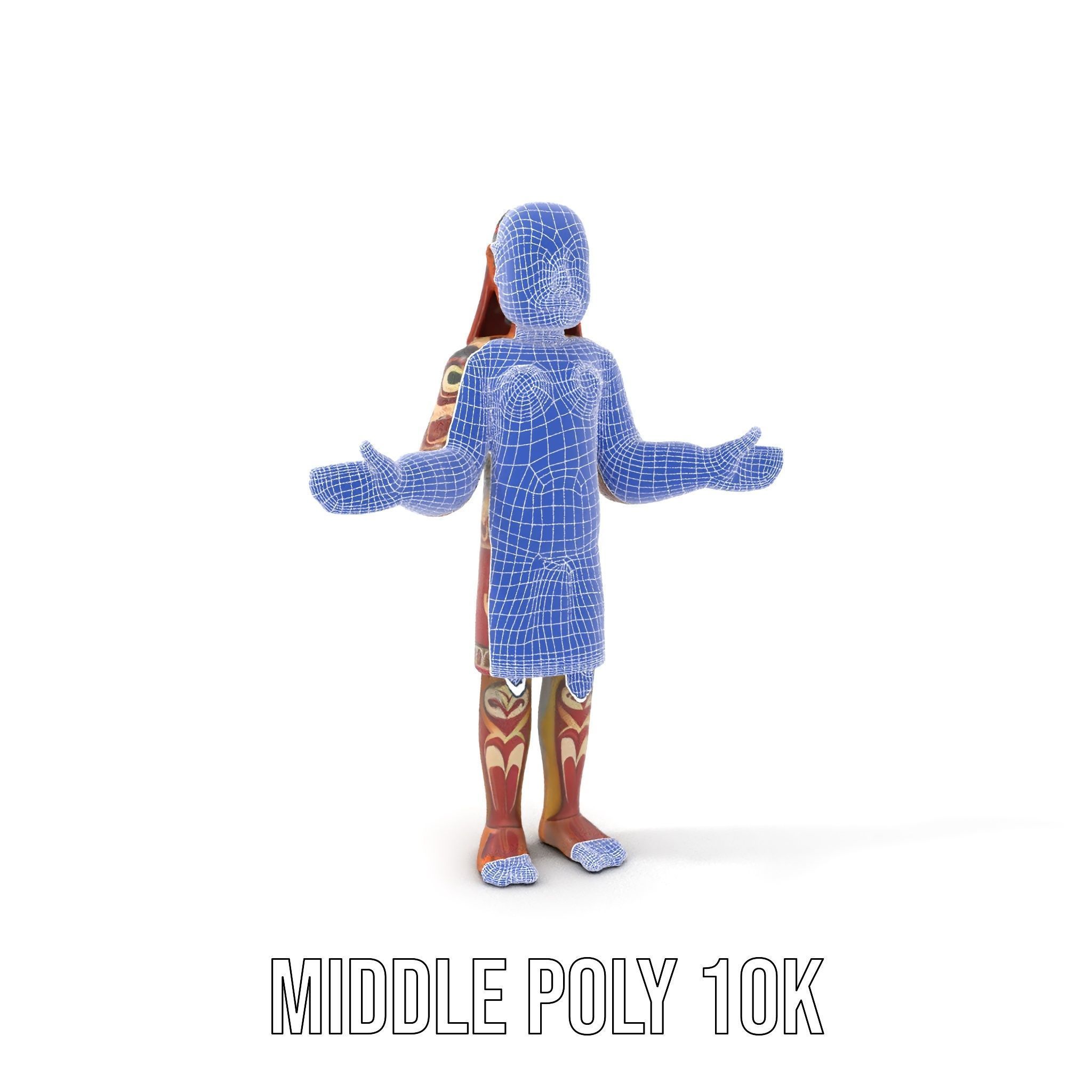 Ancient Tribal Warrior D Character Model Rigged and Animated Low-poly 3D model_29