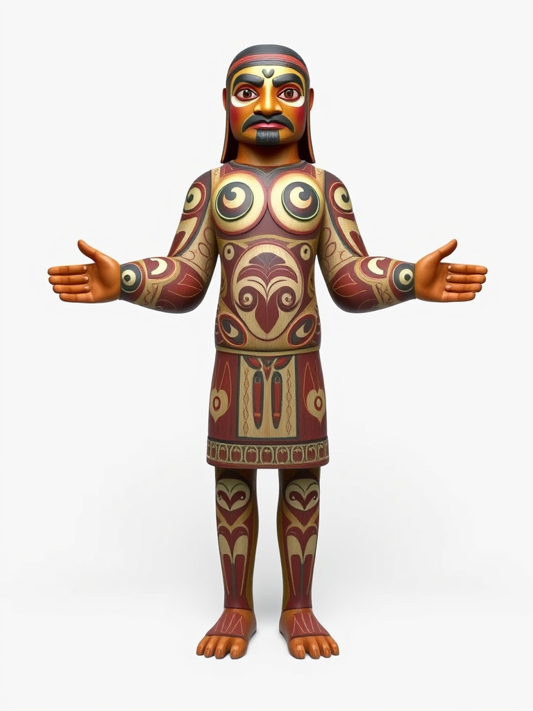 Ancient Tribal Warrior D Character Model Rigged and Animated Low-poly 3D model_2