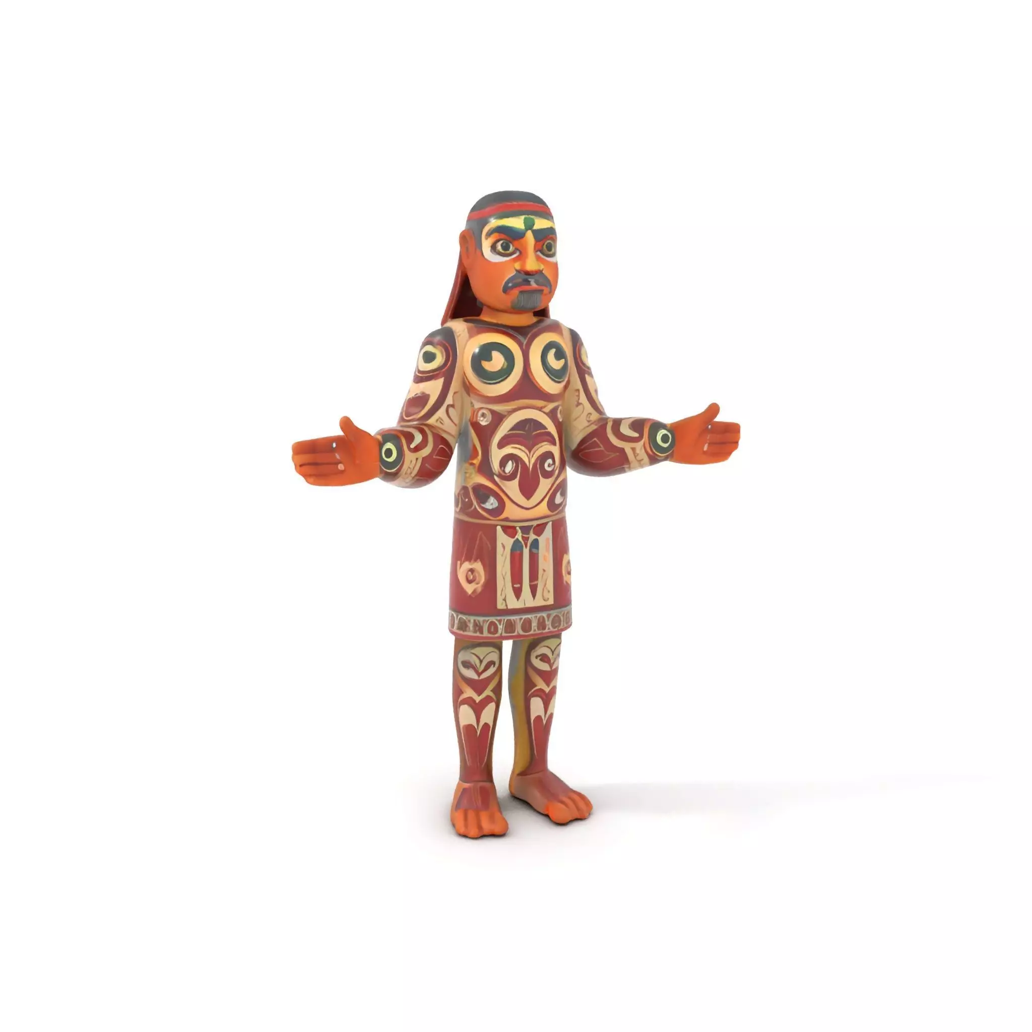 Ancient Tribal Warrior D Character Model Rigged and Animated Low-poly 3D model_0