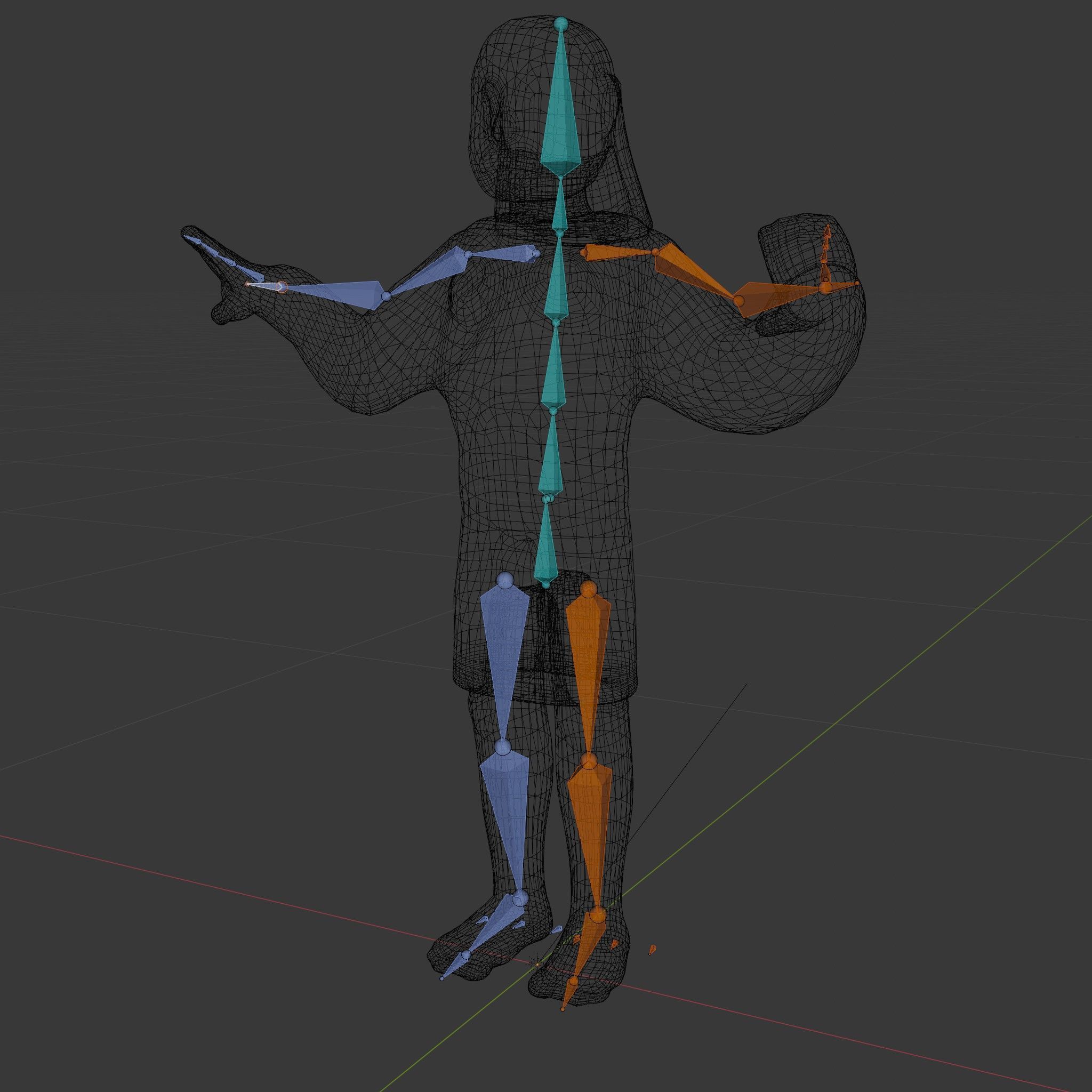 Ancient Tribal Warrior D Character Model Rigged and Animated Low-poly 3D model_6