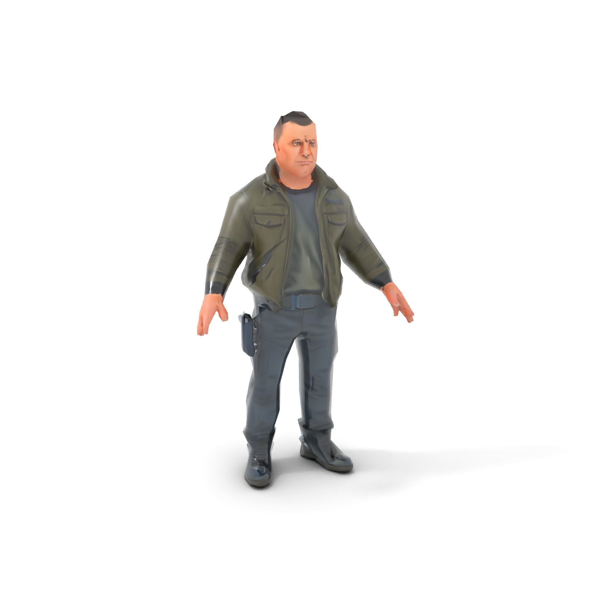 Military Operative Rigged and Animated D Character Model Low-poly 3D model_19
