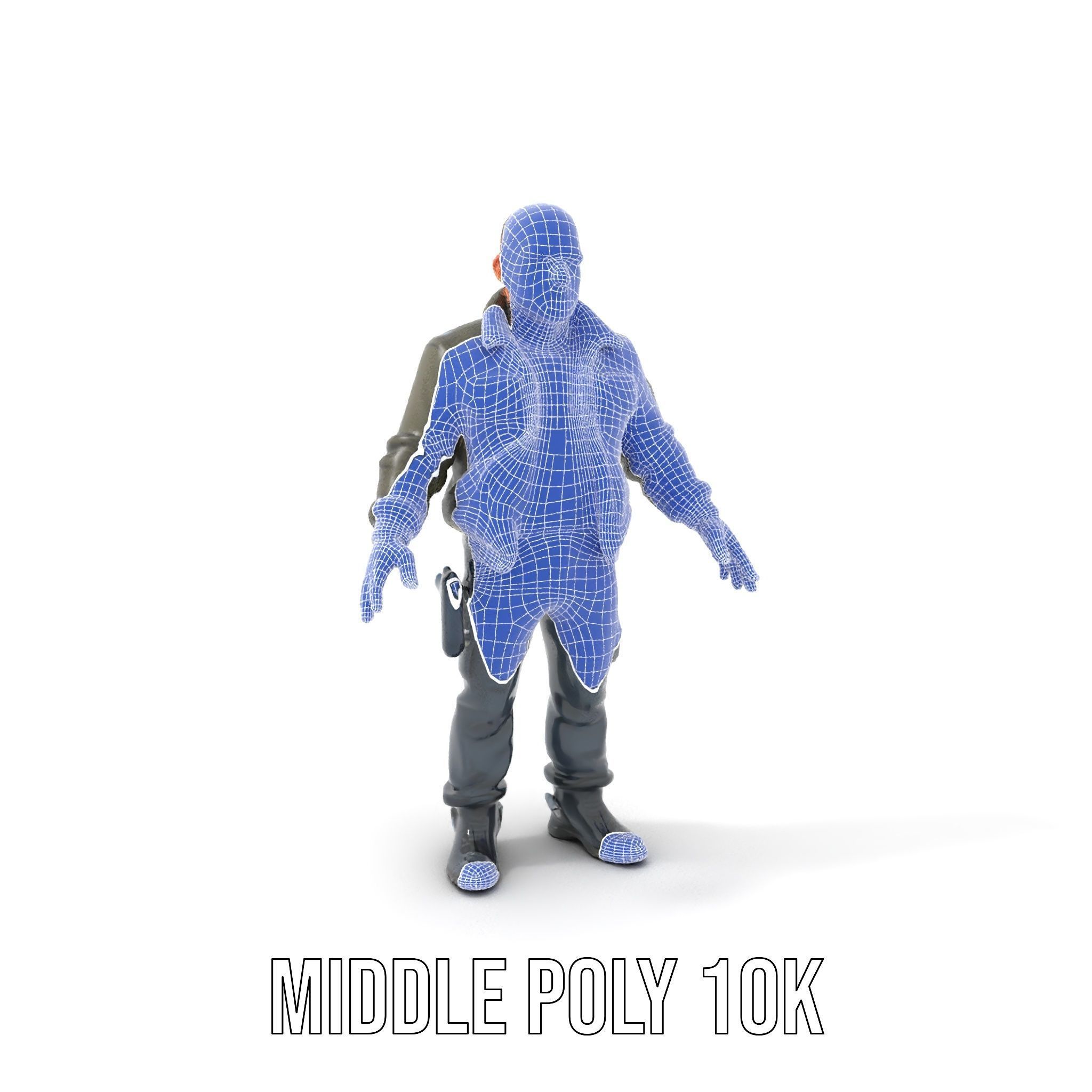 Military Operative Rigged and Animated D Character Model Low-poly 3D model_29