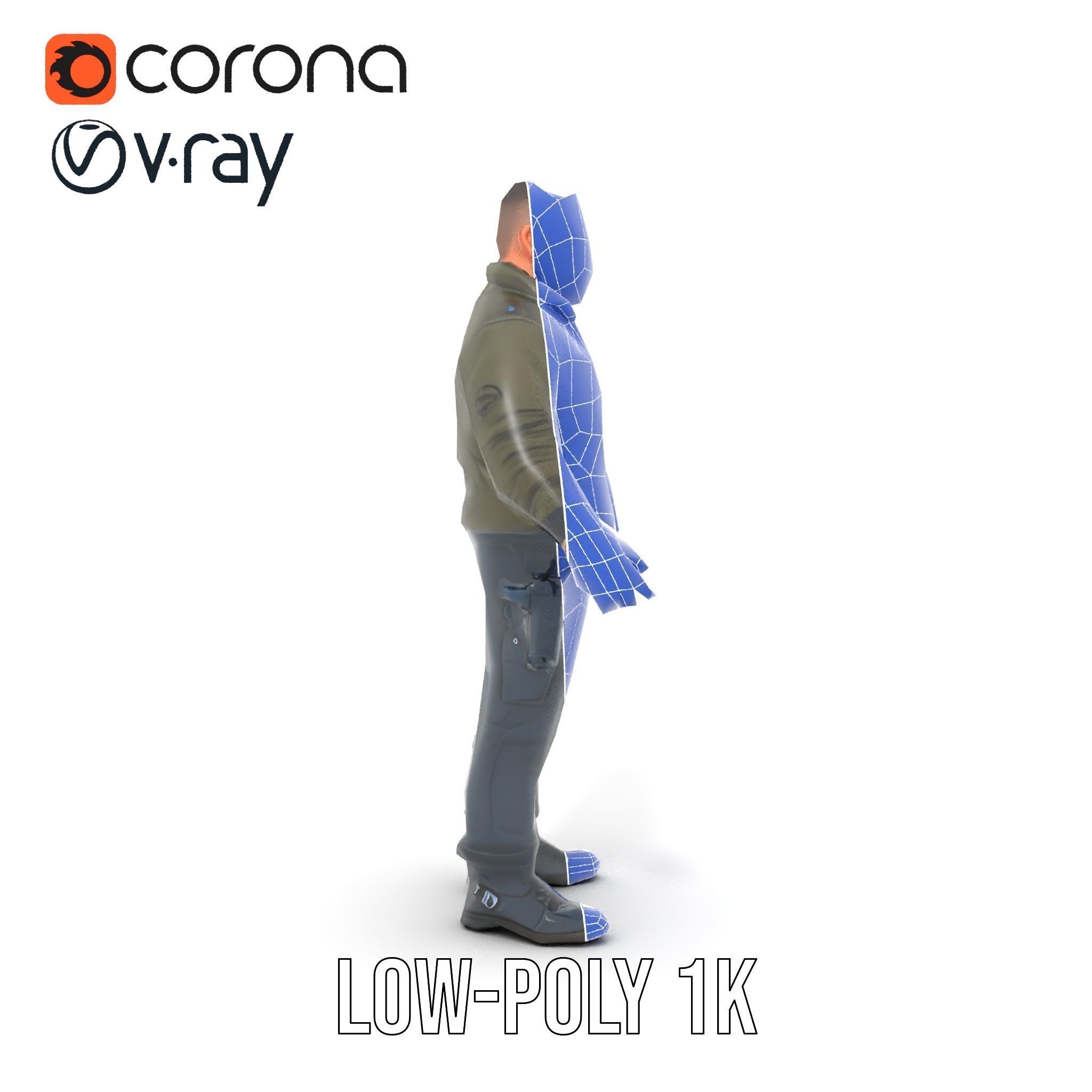 Military Operative Rigged and Animated D Character Model Low-poly 3D model_27