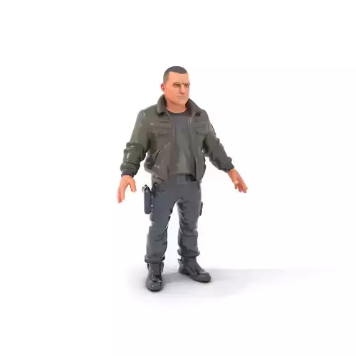 Military Operative Rigged and Animated D Character Model