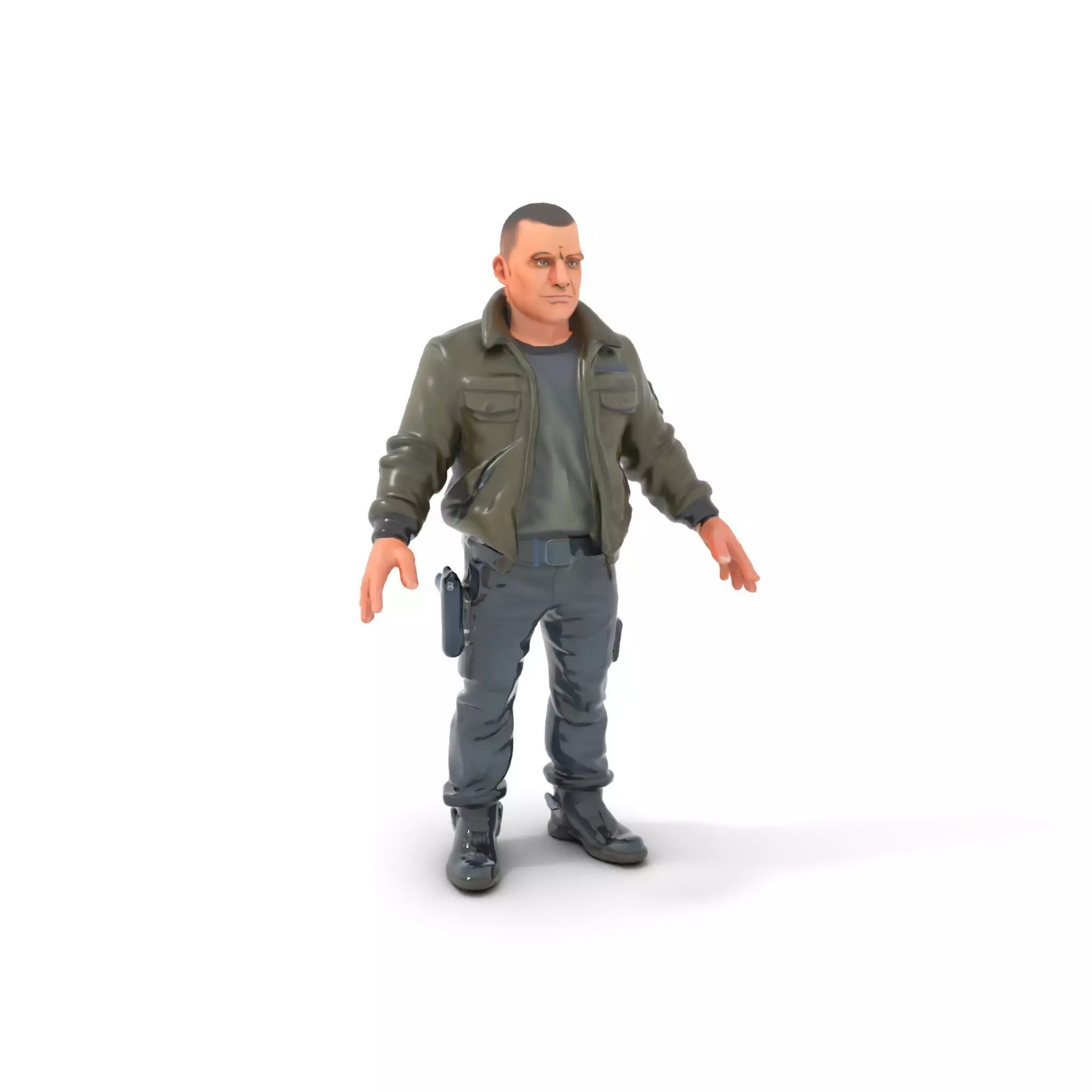Military Operative Rigged and Animated D Character Model Low-poly 3D model_0