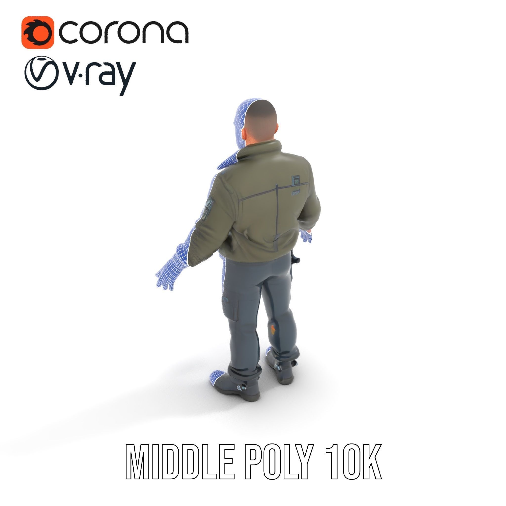 Military Operative Rigged and Animated D Character Model Low-poly 3D model_18