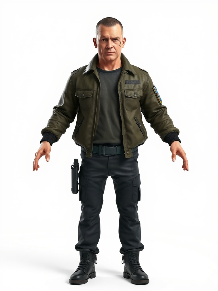 Military Operative Rigged and Animated D Character Model Low-poly 3D model_2