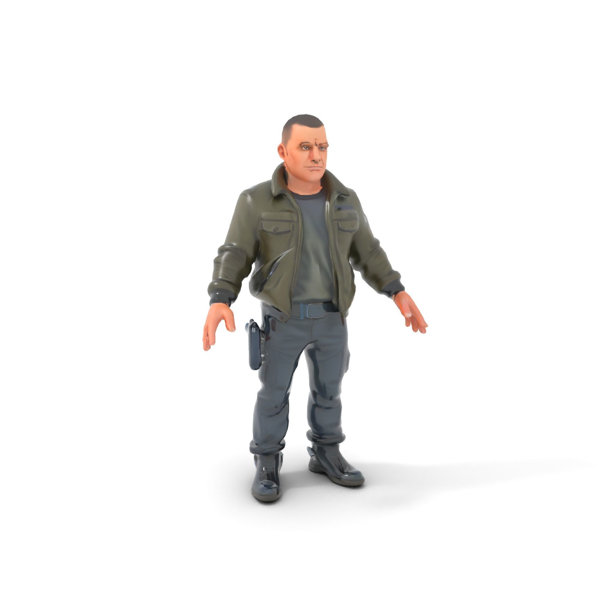 Military Operative Rigged and Animated D Character Model Low-poly 3D model_12