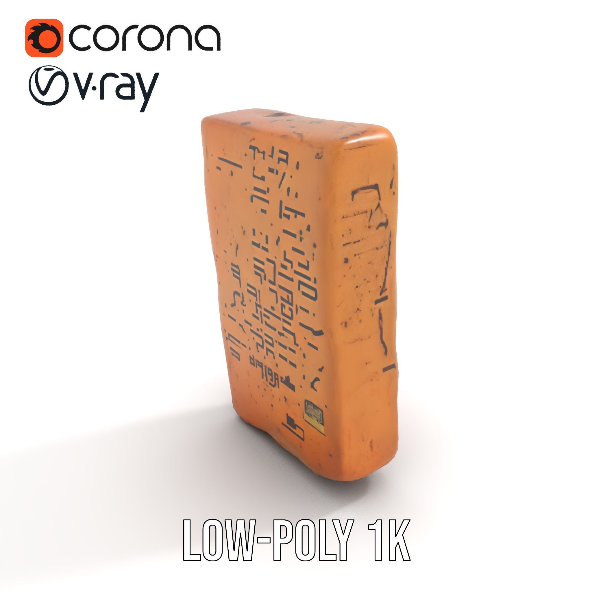 Ancient Clay Tablet Model Pack with Engravings Low-poly 3D model_7