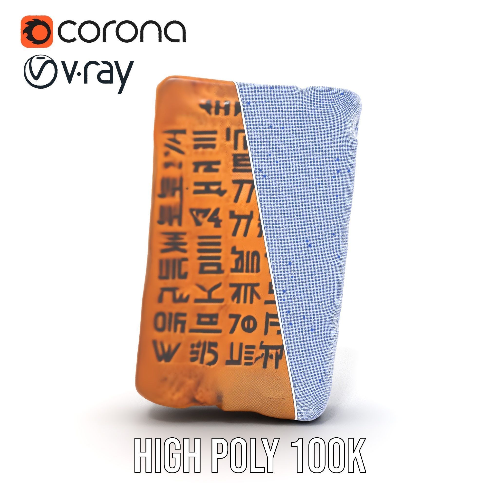 Ancient Clay Tablet Model Pack with Engravings Low-poly 3D model_31