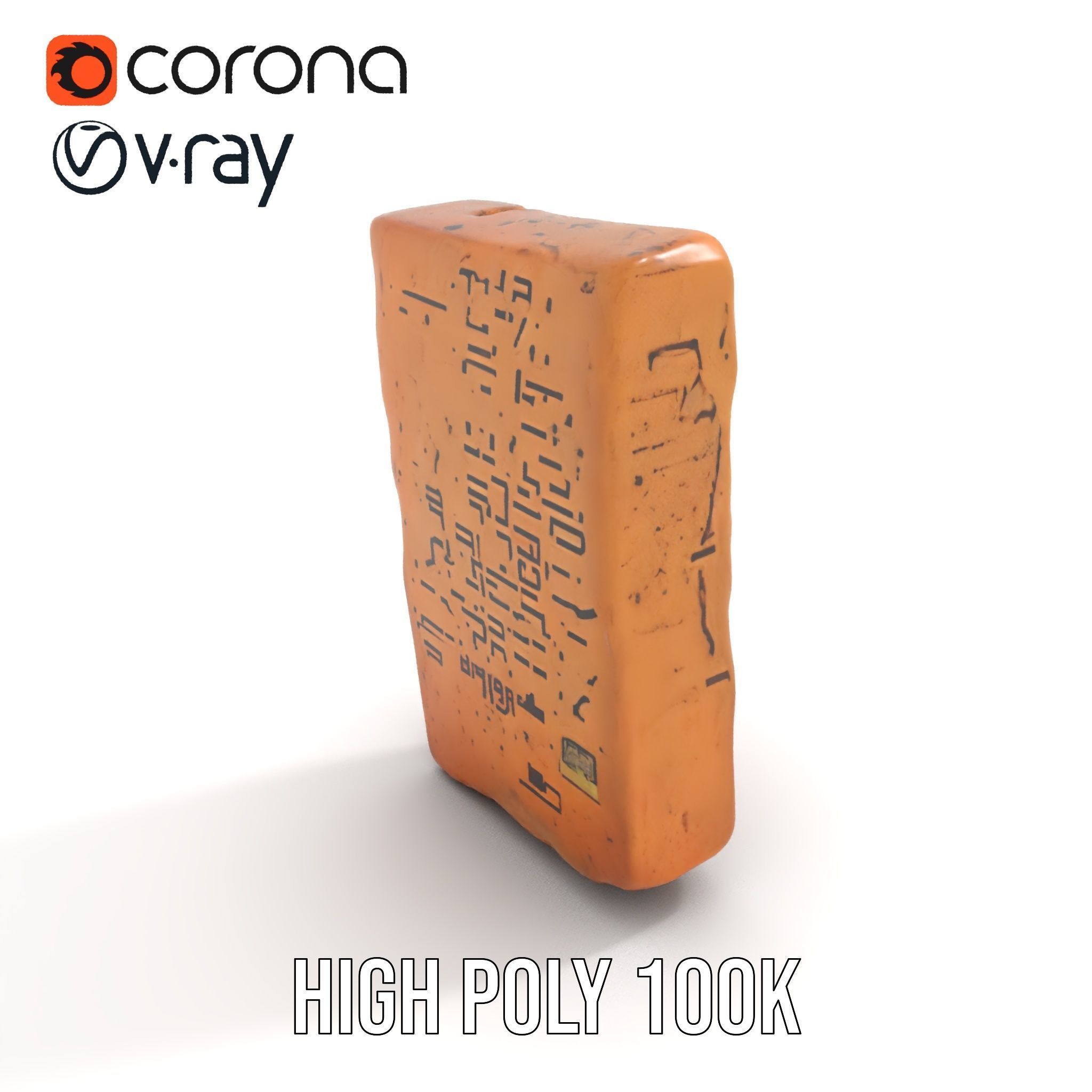 Ancient Clay Tablet Model Pack with Engravings Low-poly 3D model_12