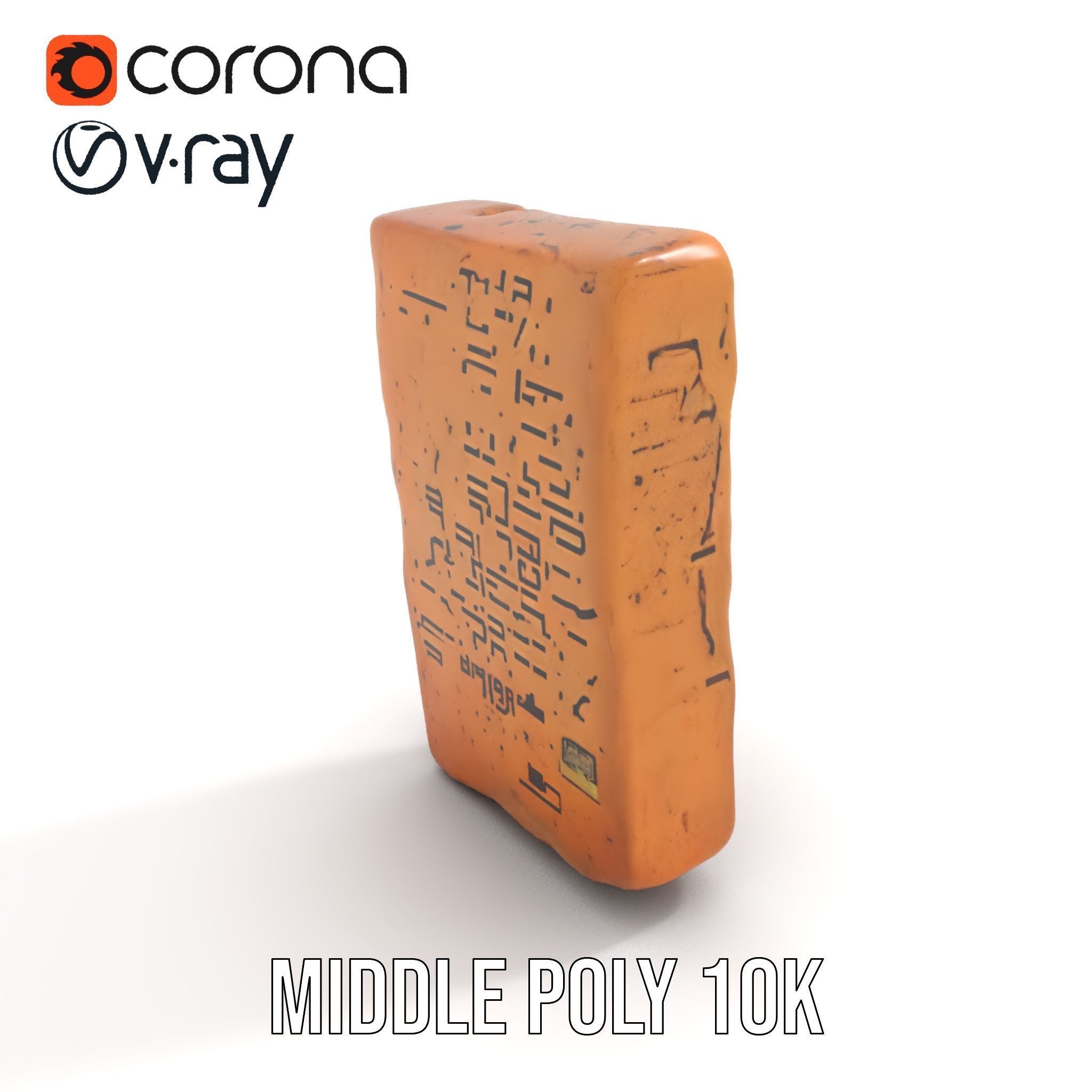Ancient Clay Tablet Model Pack with Engravings Low-poly 3D model_15